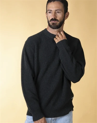 Elsk - Roundneck Men's Recycled Wool Strik - Deep Green 